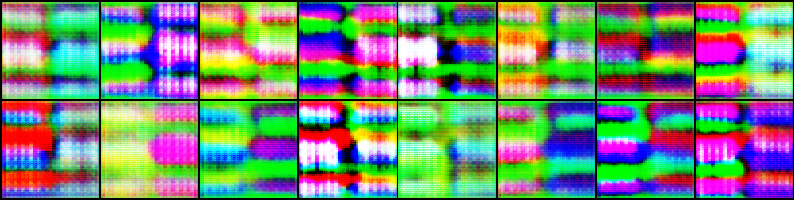 Colorful images generated from message with size 128