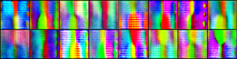 Colorful images generated from message with size 32